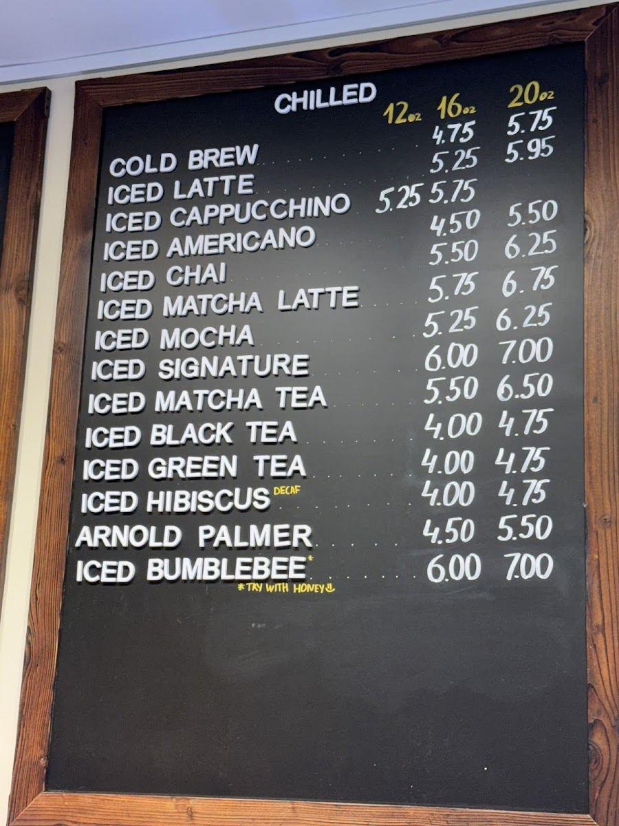 The hand-lettered chalkboard above our counter